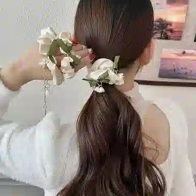 如花梦 在逃公主铃兰花蝴蝶结大肠森系小清新甜美少女心 布艺 发圈/头绳 女款