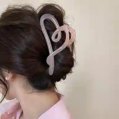 如花梦 设计感线条爱心上班通勤用后脑勺 发夹 女款 多色可选