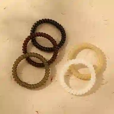 如花梦 高弹力耐用不伤发 莫兰迪色电话线 亚克力 发圈 女款