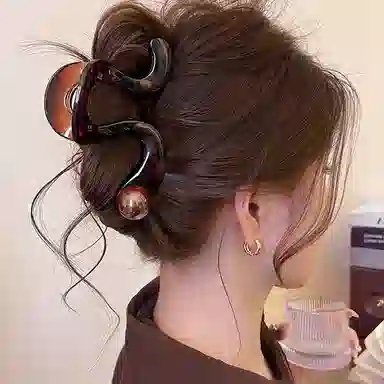 如花梦 大号几何高级感后脑勺盘发 亚克力 发夹 女款