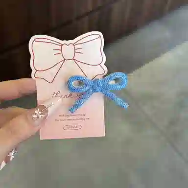 如花梦 甜美小清新蝴蝶结边夹侧边碎发刘海 亚克力 发夹 女款