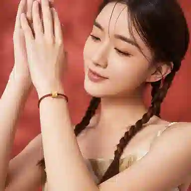 周六福 转运珠兔子手绳 三合生肖红绳本命年 足金 按克计价 黄金手链 男女同款情侣款