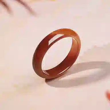 周六福 枫叶红宽条新中式国风送女友纪念日礼物 玉髓 手镯 女款