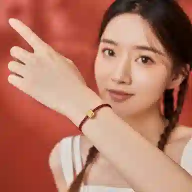 周六福 转运珠兔子手绳 三合生肖红绳本命年 足金 按克计价 黄金手链 男女同款情侣款