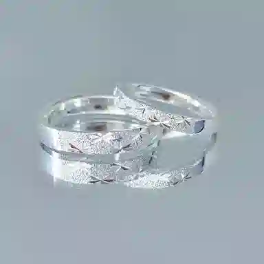 【S999银钟爱久久】 银彦 满天星河对戒 爆闪满天星 甜蜜恋爱心动浪漫 不规则素圈高级轻奢小众开口可调节 足银 戒指 男女同款情侣款