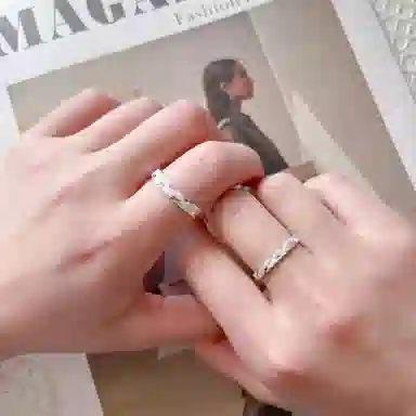 【S999银钟爱久久】 银彦 满天星河对戒 爆闪满天星 甜蜜恋爱心动浪漫 不规则素圈高级轻奢小众开口可调节 足银 戒指 男女同款情侣款