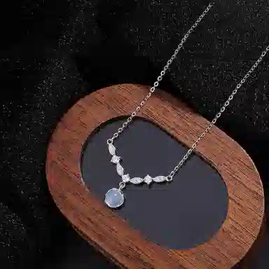 【S999纯银&穗穗平安】 银彦 闪耀星光连理枝 冰透温润白月光荔枝冻清冷感 甜美森系小清新 少女氛围感恋爱告白礼盒 玉髓 项链 女款