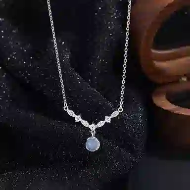 【S999纯银&穗穗平安】 银彦 闪耀星光连理枝 冰透温润白月光荔枝冻清冷感 甜美森系小清新 少女氛围感恋爱告白礼盒 玉髓 项链 女款