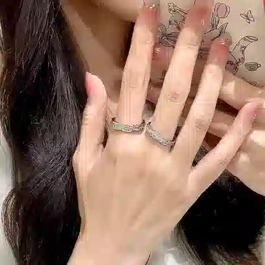 【S999银 光年之境】 银彦 永浴爱河恋人对戒 钟久久不规则纹理开口可调节小众设计日常百搭通勤恋爱告白礼盒 足银 戒指 男女同款情侣款