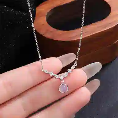 【S999纯银&穗穗平安】 银彦 闪耀星光连理枝 冰透温润白月光荔枝冻清冷感 甜美森系小清新 少女氛围感恋爱告白礼盒 玉髓 项链 女款