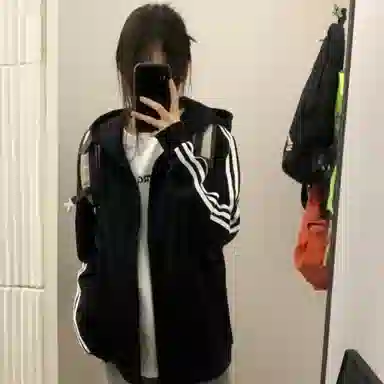桴生 极简风秋季运动休闲拉杠立领开衫潮卫衣 女款