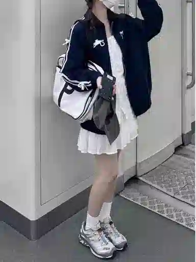 桴生 美式复古减龄翻领蝴蝶结开衫外衣春秋慵懒风百搭长袖夹克 女款