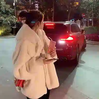 桴生 冬季女宽松连帽加绒加厚中长款仿濑兔毛外套百搭大衣皮草 女款