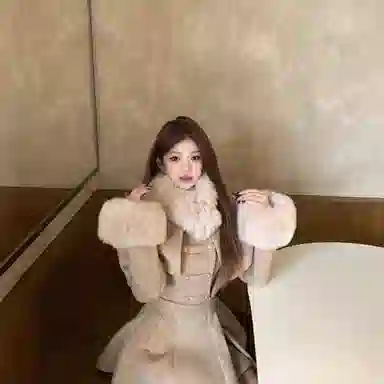 桴生 富家千金感穿搭女高级感毛领斗篷披肩毛呢裙装套装 女款