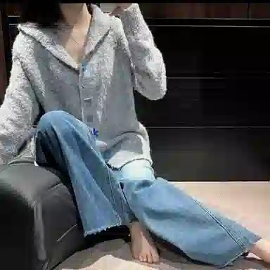 桴生 日系慵懒学院风软糯开衫女春秋高级感外套针织衫 女款
