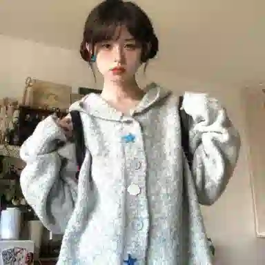 桴生 日系慵懒学院风软糯开衫女春秋高级感外套针织衫 女款