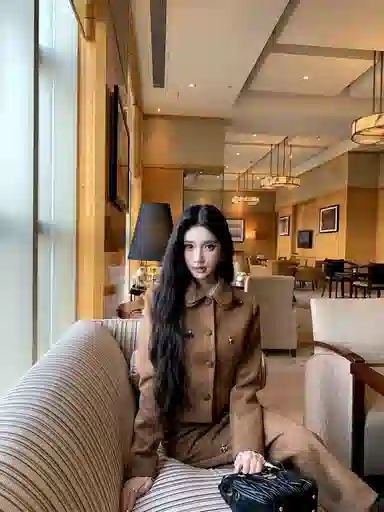 桴生 两件套复古麂皮绒外套女初秋设计感叠层翻领修身长短半裙裙装套装 女款