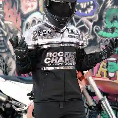 杜汉 网眼透气复古巡航夹克摩托车服骑士服 男女同款