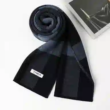 啄木鸟 双面拼色 加厚围脖长辈  羊毛 围巾 男女同款情侣款