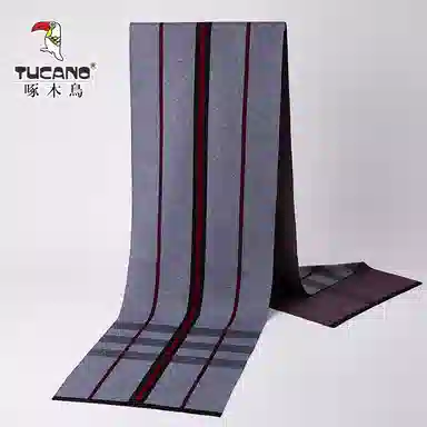 啄木鸟 百搭条纹格子保暖 绒线围巾 男款