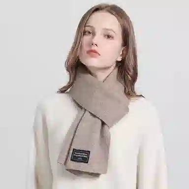 啄木鸟 韩系高级感蓝红色加厚围脖 绒线围巾 女款