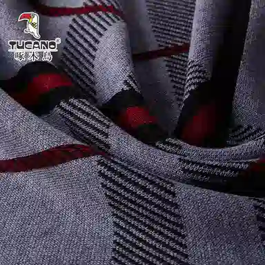 啄木鸟 百搭条纹格子保暖 绒线围巾 男款