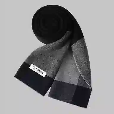 啄木鸟 羊毛柔软冬季百搭生日加厚保暖男友围脖披肩高档礼盒 绒线围巾 男款