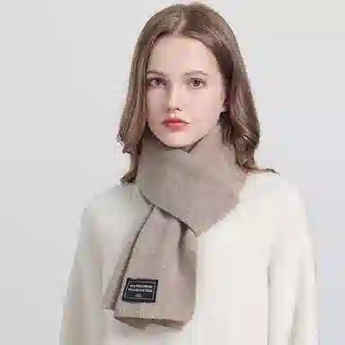 啄木鸟 韩系高级感蓝红色加厚围脖 绒线围巾 女款