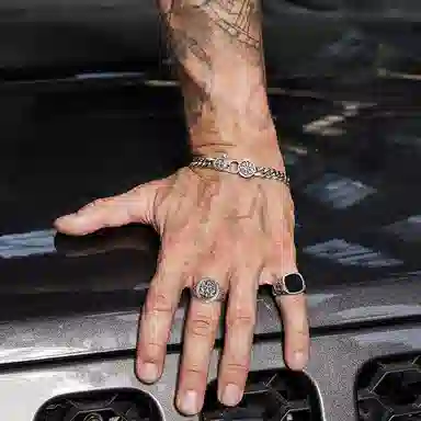 IDEAGEMER Cross Cuban Bracelet 925 Silver