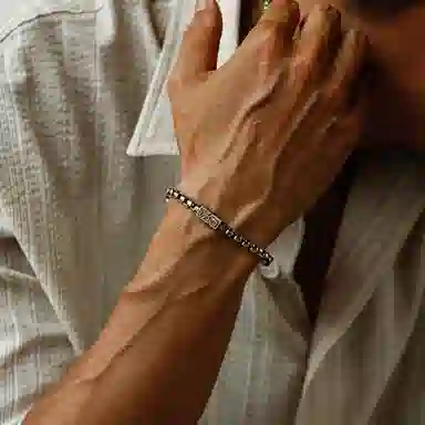 IDEAGEMER Vintage Silver Bracelet 925