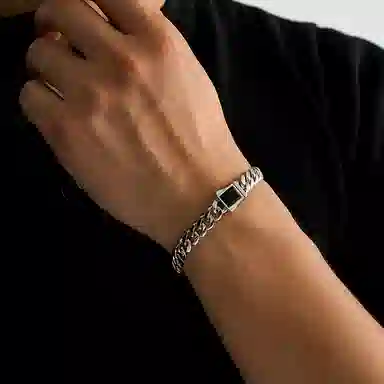 IDEAGEMER Cuban Chain Bracelet 925 Silver