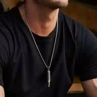 IDEAGEMER Bullet Pendant Necklace