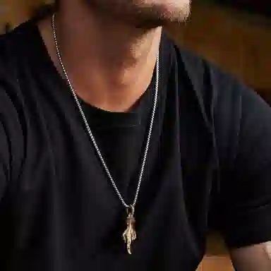 IDEAGEMER Finger Necklace