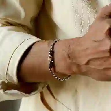 IDEAGEMER Iris Braided Chain Bracelet Copper Men