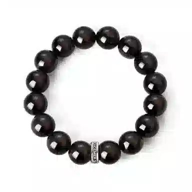 IDEAGEMER Energy Beads Bracelet Black Obsidian