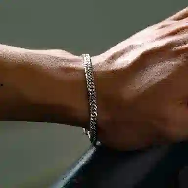IDEAGEMER Classic Cuban Chain Bracelet 925 Silver