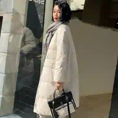 鸭鸭 中长款冬季保暖加厚时尚休闲百搭羽绒服 女款