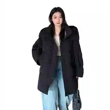 鸭鸭 加厚保暖休闲百搭中长款时尚长袖羽绒服 女款