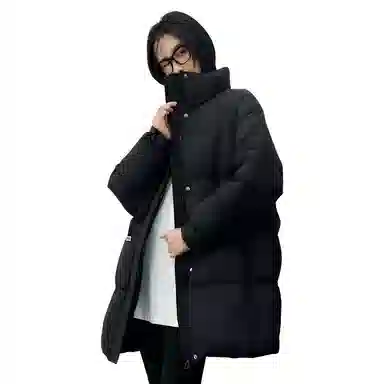 鸭鸭 冬季韩版立领中长款宽松直筒休闲时尚加厚羽绒服 女款