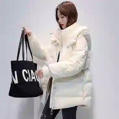 鸭鸭 时尚百搭宽松保暖休闲加厚中长款羽绒服 女款