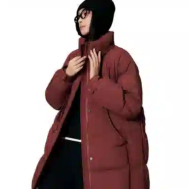 鸭鸭 冬季韩版立领中长款宽松直筒休闲时尚加厚羽绒服 女款