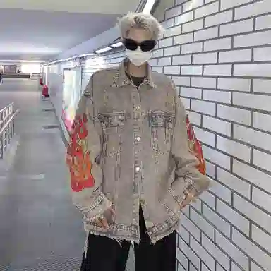 FA2LO Vintage Flame Denim Jacket