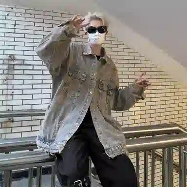 FA2LO Vintage Flame Denim Jacket