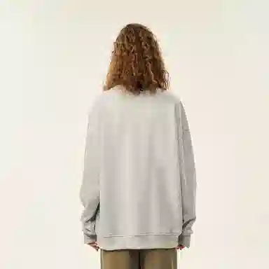 人本 字母简约印花百搭宽松长袖落肩袖套头圆领卫衣 男女同款