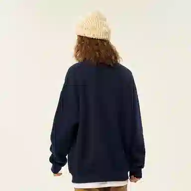 人本 字母简约印花百搭宽松长袖落肩袖套头圆领卫衣 男女同款