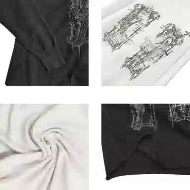 WANNA LAB 25FW Angel Reaper Rune V-Neck Knit Long Sleeve Tee