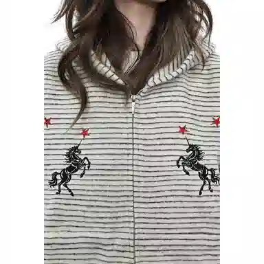 WANNA LAB 26SS Red Star Unicorn Hoodie