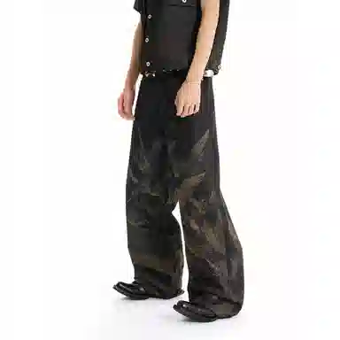 WANNA LAB SS25 Baggy Snake Patch Denim