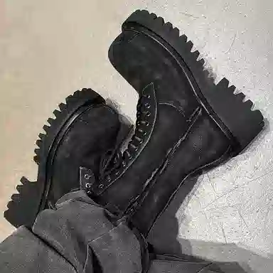 Dounkol PU Denim Work Boots 10CM Black