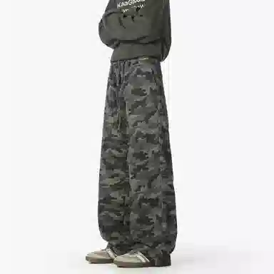 大卫贝肯 美式复古街头迷彩设计时尚流行个性日常通勤百搭舒适休闲裤 男女同款